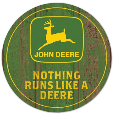 WinCraft Wood Sign 14" Rnd Vintage John Deere