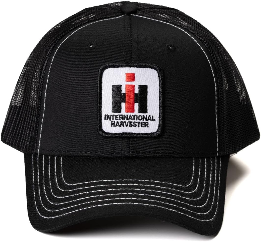 J&D Productions International Harvester IH Logo Hat, Black mesh