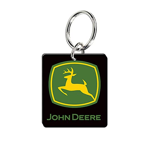 John Deere Key Ring Trademark, Black - tractorup2
