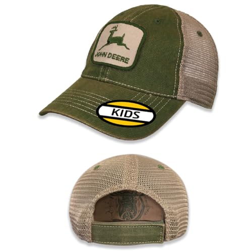 John Deere 53080608Iv Youth Baseball Baseball Cap Hat Ivory