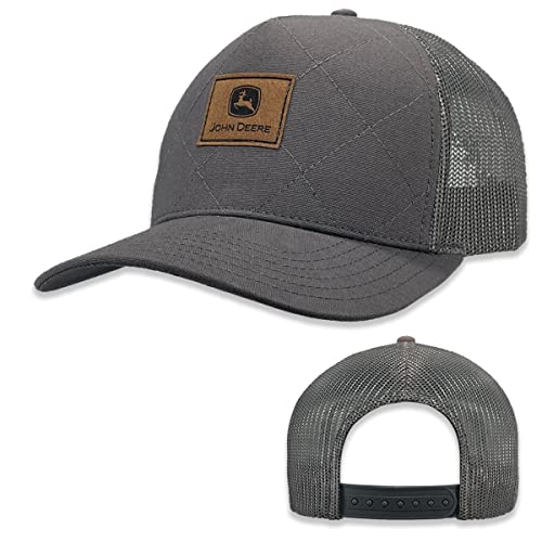 John Deere Mens Quilted Foam-Backed Light Weight Cotton Canvas Mesh Back Trucker Hat