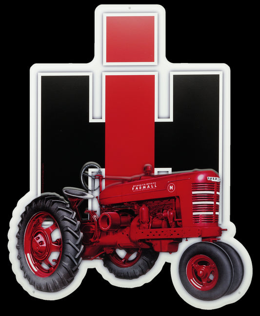 Case IH Tin Sign Farmall Tractor Die Cut Sign, 16" x 20"