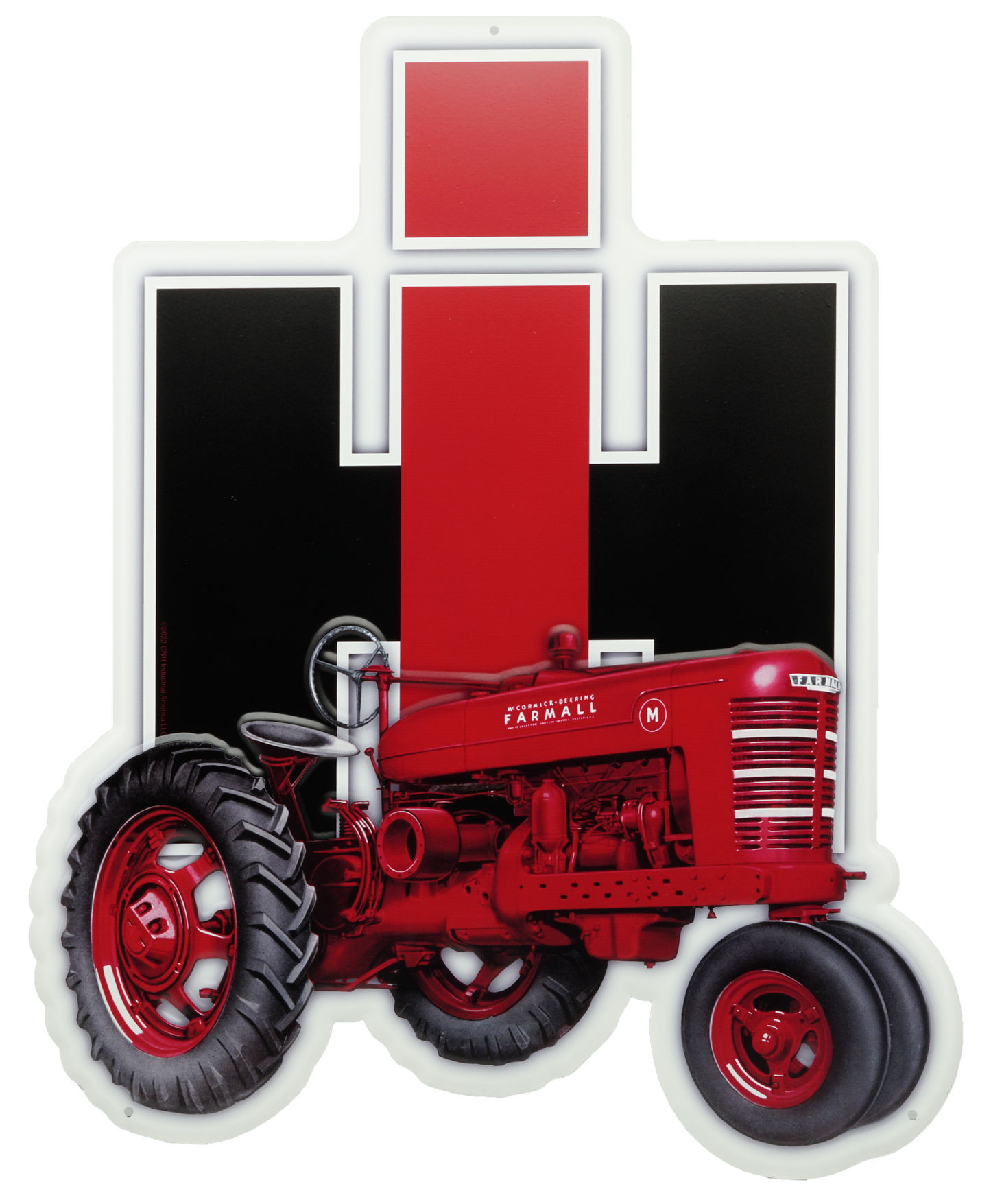 Case IH Tin Sign Farmall Tractor Die Cut Sign, 16" x 20" - tractorup2