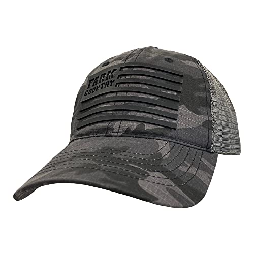 John Deere Camo Farm Country Flag 6 Panel Mesh Hat