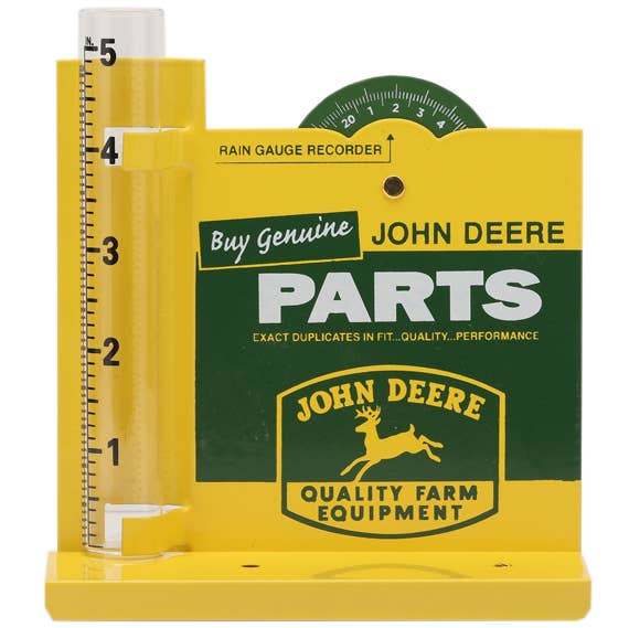 John Deere Parts Metal Rain Gauge - tractorup2
