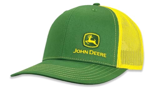 John Deere Classic Trucker Style Green and Yellow Mesh Hat- Adult