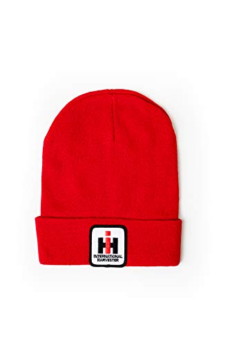 J&D Productions International Harvester Knit Beanie Hat, Red - tractorup2