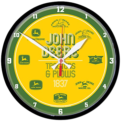 John Deere Clock Round Logo Vintage