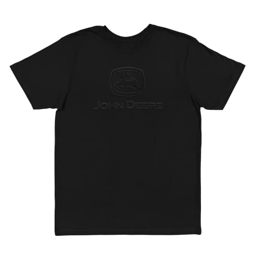 John Deere Mens Embossed Current Short Sleeve Graphic Tee-Black Heather-Large