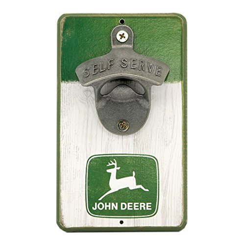 John Deere Green White Bottle Opener - tractorup2