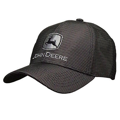Men's John Deere Hat / Cap (Black / Gray Mesh) - LP68009 