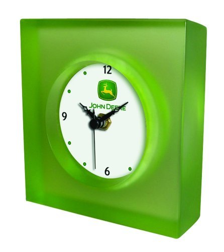 John Deere Translucent Desk Clock with Glass Face - Retro Design - tractorup2