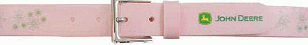 John Deere Girls Floral Design Pink Silicone Belt - tractorup2