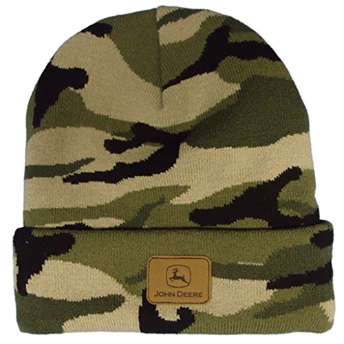 John Deere Leather Patch Camo Beanie - tractorup2