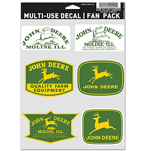 WinCraft John Deere 3 Pack Multi-USE Decals 5.5X7.75 Tractor Logo