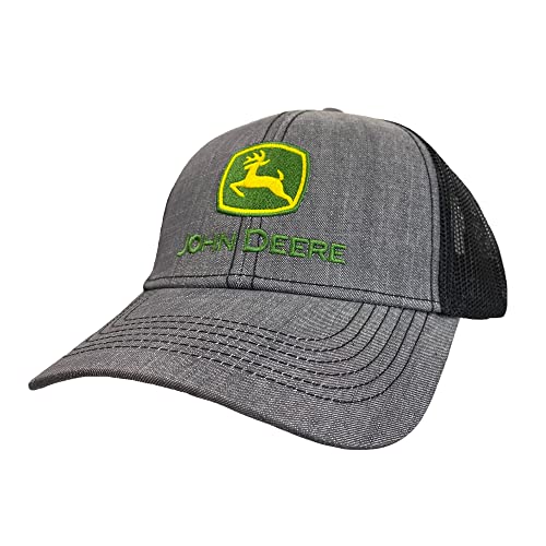 John Deere 6 Panel Oxford Grey Mesh Hat