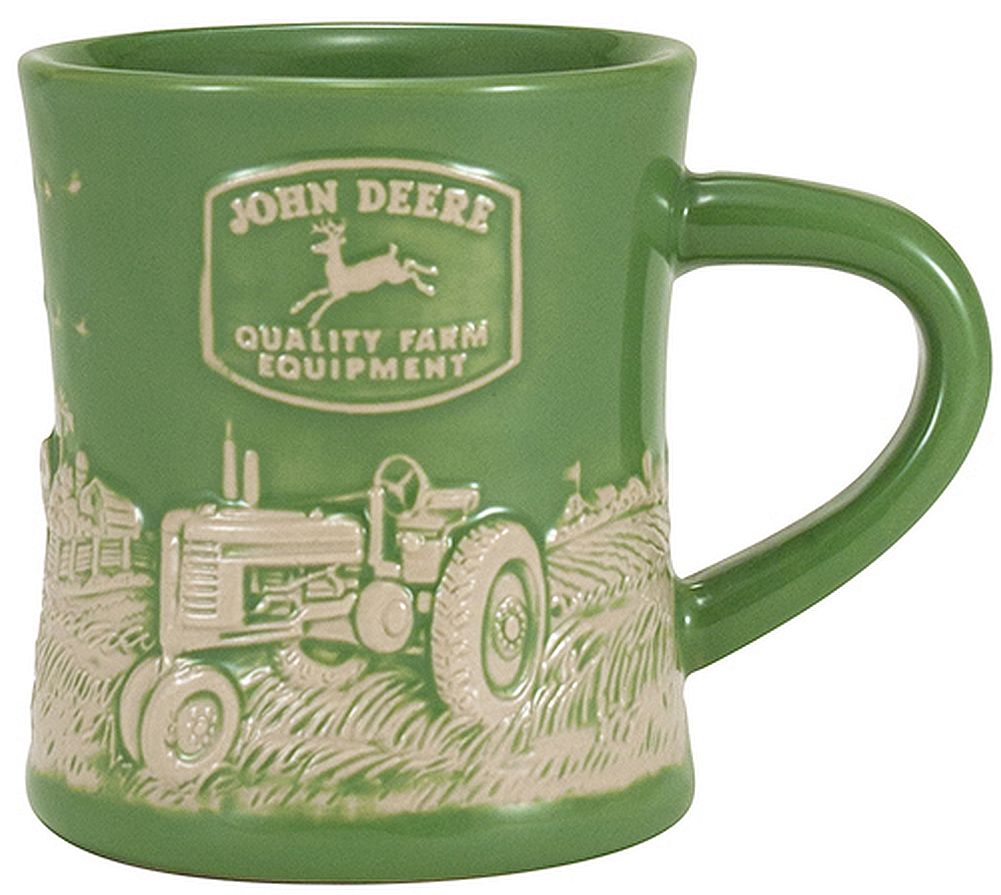 John Deere Stoneware Green Ceramic Model B Mug - tractorup2