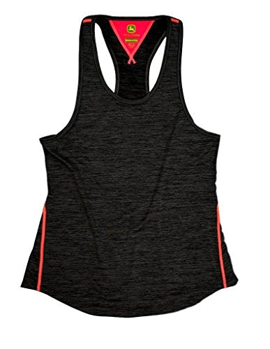 John Deere Perforated Poly Tank Top Charcoal - tractorup2