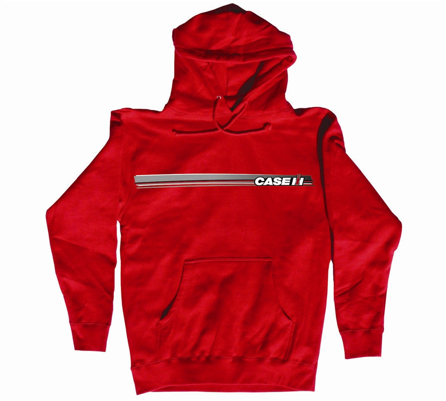 Case IH Stripe Red Hooded Pullover Sweatshirt - tractorup2