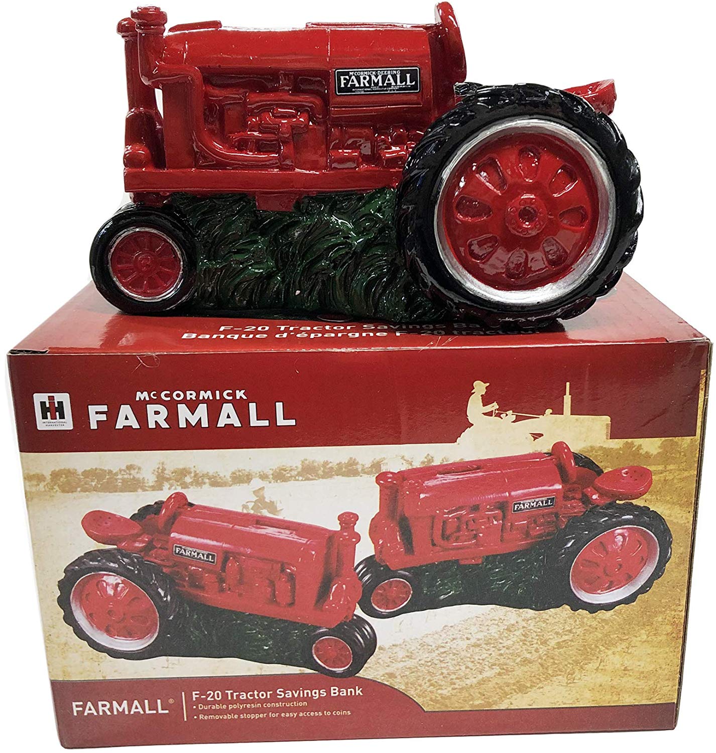 Farmall IH McCormick Resin Tractor Bank - tractorup2