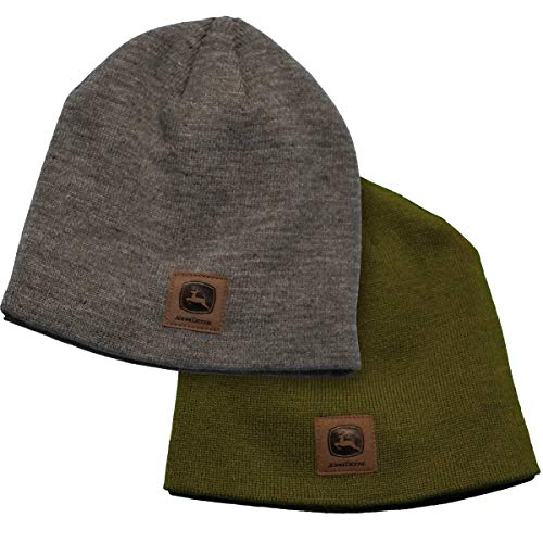 John Deere Package of 2 Gray and Olive Beanies