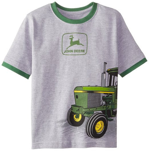 John Deere Little Boys Short Sleeved Wrap Tractor Tee - tractorup2