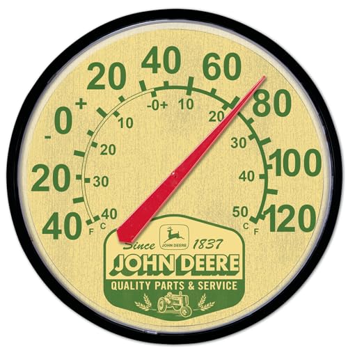 WinCraft Round Thermometer 12.75" John Deere Retro - tractorup2