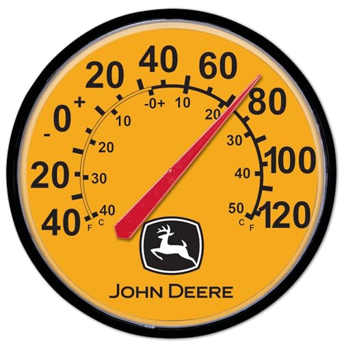 WinCraft Round Thermometer 12.75" John Deere Construction