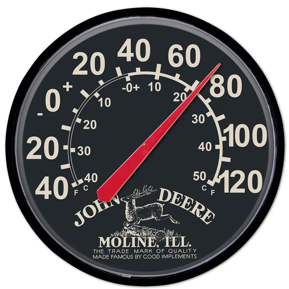 John Deere Thermometer With Moline Logo, Navy