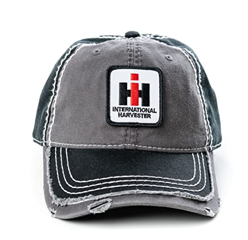 Case IH CNH Gray Distressed Hat with Patch, Gray