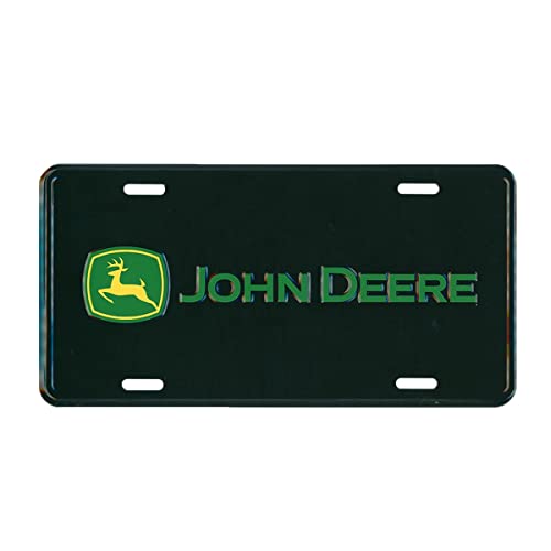 John Deere License Plate with Ag Logo, Black
