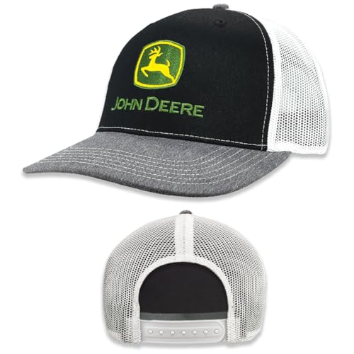 John Deere Tri Color Mesh Back Hat with White Mesh