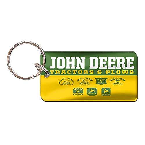 John Deere Rectangle Key Ring Vintage- Tractors and Plows