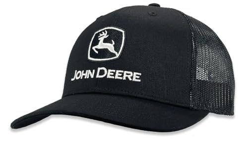 John Deere All Black with Black Mesh Adult Baseball Cap