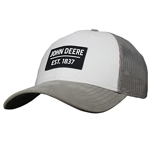 John Deere Faux Suede Trucker Hat Mesh Baseball Cap-Oxford-Os