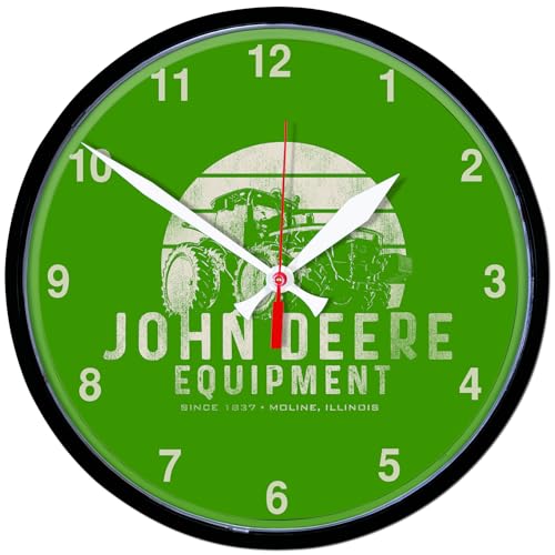 WinCraft Round Wall Clock 12.75" John Deere Equipment