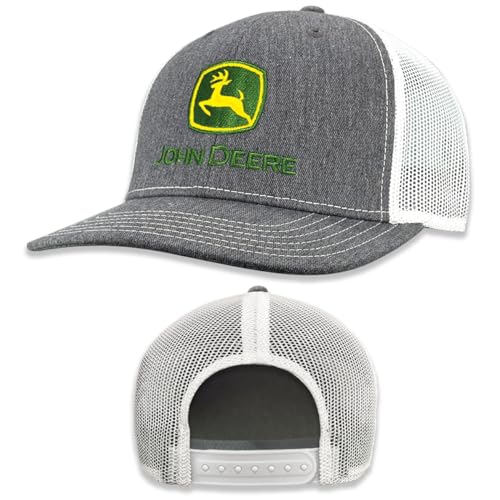 John Deere Heather Baseball Cap with White Mesh, Adult Sized