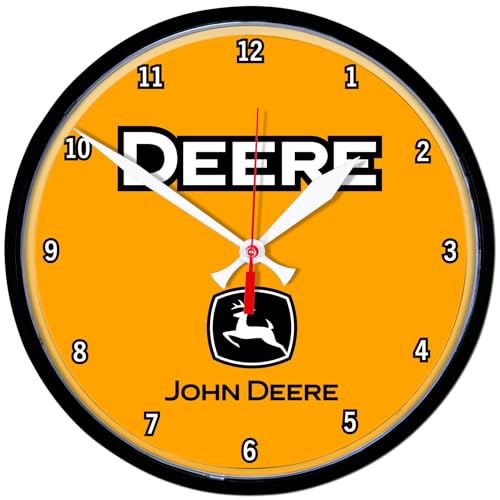 WinCraft Round Wall Clock 12.75" John Deere Construction