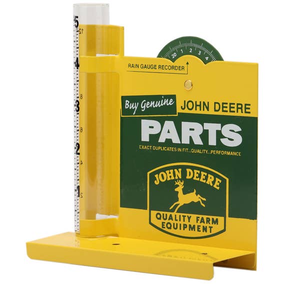 John Deere Parts Metal Rain Gauge - tractorup2
