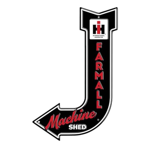 International Harvester Farmall Machine Shed Arrow Sign, 18", Black