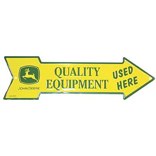 John Deere Metal Sign Yellow - Quality Equipment Used Here