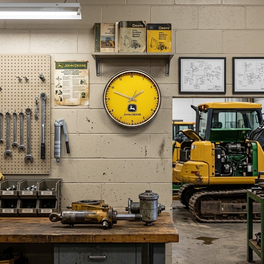 WinCraft John Deere Chrome Wall Clock (Yellow) - tractorup2