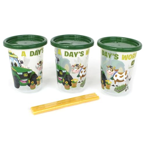 TOMY John Deere 10oz Spill Proof Straw Cup 3 Pack by ERTL Y11910 - tractorup2