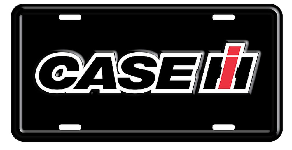 Case IH Agriculture Logo Black License Plate