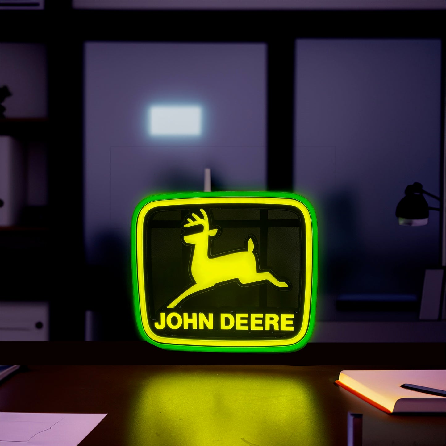 John Deere LED Neon Style Sign, Desktop Style (LP89773)