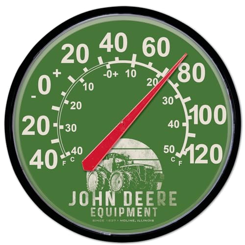 WinCraft Round Thermometer 12.75" John Deere Equipment