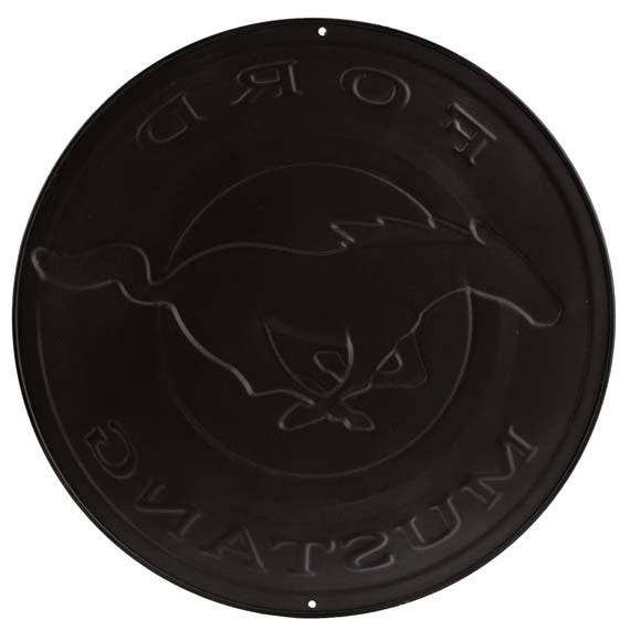 Ford Mustang Round Embossed Metal Sign - tractorup2