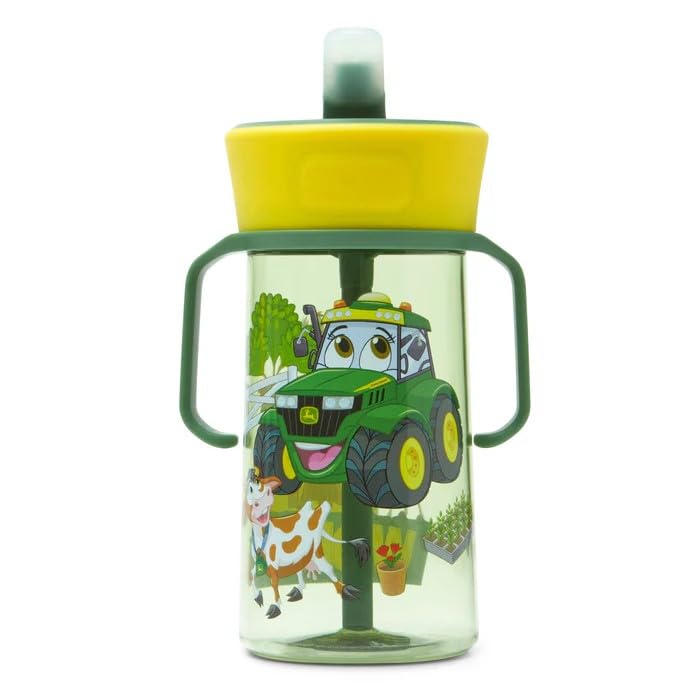 TOMY John Deere Pop-Up Straw Trainer Cup by ERTL 12 Months Plus - tractorup2