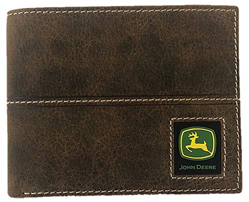 John Deere Distressed Leather Bifold, Trifold, Money Clip Wallets (BiFold)