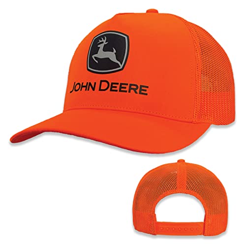 John Deere Men's Current Trademark Trucker Hat Blaze, One Size - tractorup2